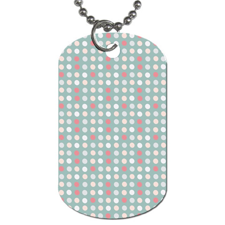 Pink Peach Grey Eggs On Teal Dog Tag (One Side)