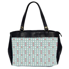 Pink Peach Grey Eggs On Teal Office Handbags (2 Sides) 