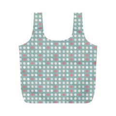 Pink Peach Grey Eggs On Teal Full Print Recycle Bags (m)  by snowwhitegirl