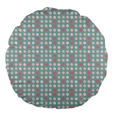 Pink Peach Grey Eggs On Teal Large 18  Premium Flano Round Cushions by snowwhitegirl