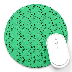 Green Music Round Mousepads