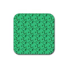 Green Music Rubber Coaster (square) 