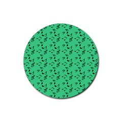 Green Music Rubber Coaster (round) 