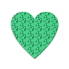 Green Music Heart Magnet