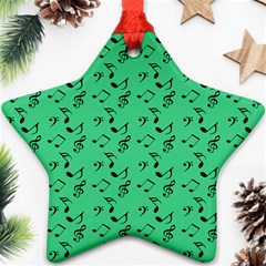 Green Music Star Ornament (two Sides)