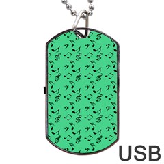 Green Music Dog Tag Usb Flash (one Side) by snowwhitegirl