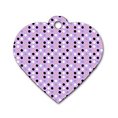 Black White Pink Blue Eggs On Violet Dog Tag Heart (two Sides) by snowwhitegirl