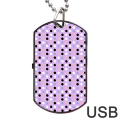 Black White Pink Blue Eggs On Violet Dog Tag Usb Flash (one Side) by snowwhitegirl