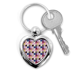 Quilt Of My Patterns Small Key Chains (heart)  by snowwhitegirl