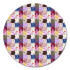 Quilt Of My Patterns Small Magnet 5  (round) by snowwhitegirl