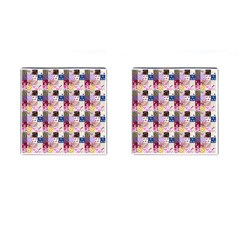 Quilt Of My Patterns Small Cufflinks (square) by snowwhitegirl