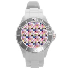 Quilt Of My Patterns Small Round Plastic Sport Watch (l) by snowwhitegirl