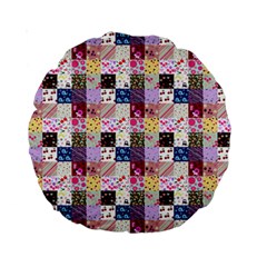 Quilt Of My Patterns Small Standard 15  Premium Round Cushions by snowwhitegirl