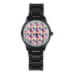 Quilt Of My Patterns Small Stainless Steel Round Watch by snowwhitegirl