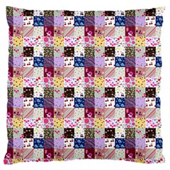 Quilt Of My Patterns Small Large Flano Cushion Case (two Sides) by snowwhitegirl