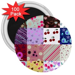 Quilt Of My Patterns 3  Magnets (100 Pack) by snowwhitegirl