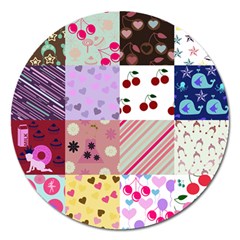 Quilt Of My Patterns Magnet 5  (round) by snowwhitegirl