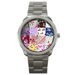 Quilt Of My Patterns Sport Metal Watch by snowwhitegirl