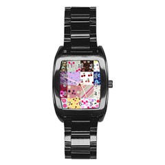 Quilt Of My Patterns Stainless Steel Barrel Watch by snowwhitegirl