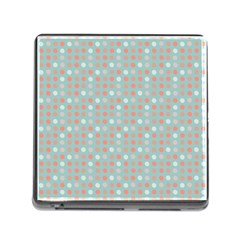 Peach Pink Eggs On Green Memory Card Reader (square) by snowwhitegirl