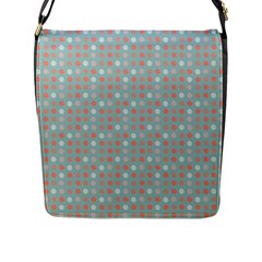 Peach Pink Eggs On Green Flap Messenger Bag (l)  by snowwhitegirl