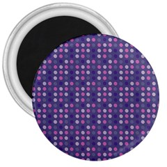 Violet Grey Purple Eggs On Grey Blue 3  Magnets by snowwhitegirl