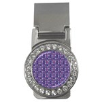 Violet Grey Purple Eggs On Grey Blue Money Clips (CZ)  Front