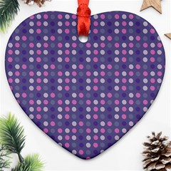 Violet Grey Purple Eggs On Grey Blue Heart Ornament (two Sides) by snowwhitegirl