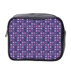 Violet Grey Purple Eggs On Grey Blue Mini Toiletries Bag 2-side by snowwhitegirl