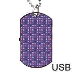 Violet Grey Purple Eggs On Grey Blue Dog Tag Usb Flash (one Side) by snowwhitegirl