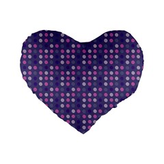 Violet Grey Purple Eggs On Grey Blue Standard 16  Premium Heart Shape Cushions by snowwhitegirl