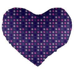 Violet Grey Purple Eggs On Grey Blue Large 19  Premium Heart Shape Cushions by snowwhitegirl