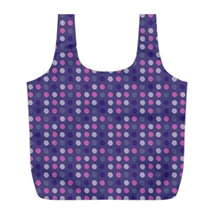 Violet Grey Purple Eggs On Grey Blue Full Print Recycle Bags (l)  by snowwhitegirl