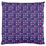 Violet Grey Purple Eggs On Grey Blue Large Flano Cushion Case (One Side) Front