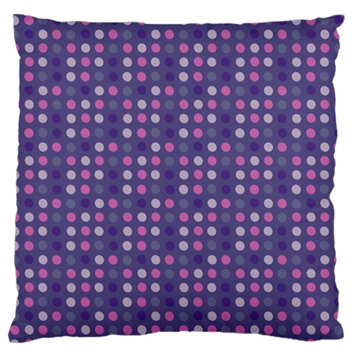 Violet Grey Purple Eggs On Grey Blue Large Flano Cushion Case (One Side)