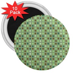 Green Brown  Eggs On Green 3  Magnets (10 Pack)  by snowwhitegirl