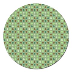 Green Brown  Eggs On Green Magnet 5  (round) by snowwhitegirl