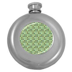 Green Brown  Eggs On Green Round Hip Flask (5 Oz) by snowwhitegirl