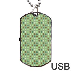 Green Brown  Eggs On Green Dog Tag Usb Flash (two Sides) by snowwhitegirl