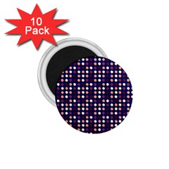 Peach Purple Eggs On Navy Blue 1 75  Magnets (10 Pack)  by snowwhitegirl