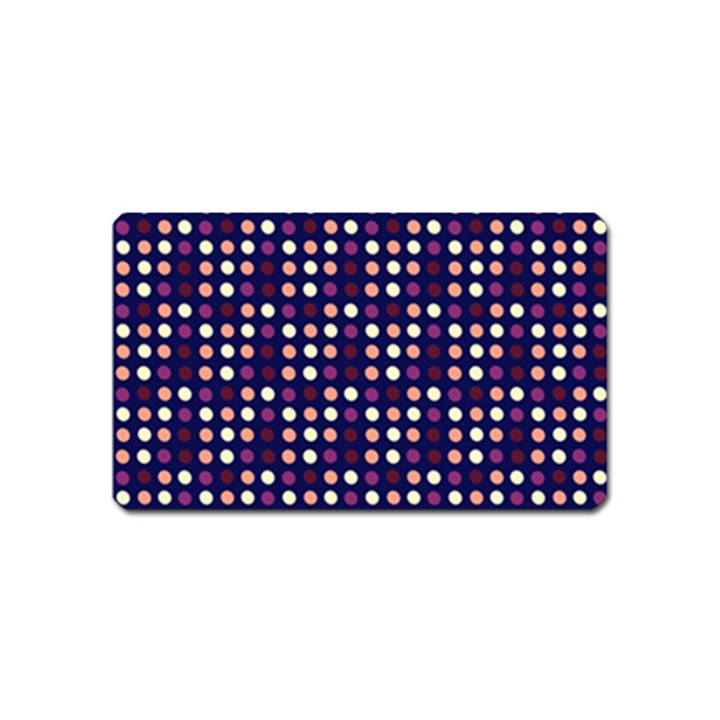 Peach Purple Eggs On Navy Blue Magnet (Name Card)