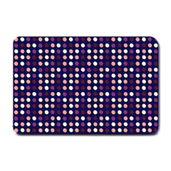 Peach Purple Eggs On Navy Blue Small Doormat  by snowwhitegirl