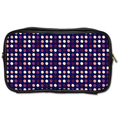 Peach Purple Eggs On Navy Blue Toiletries Bags 2-side by snowwhitegirl