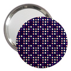 Peach Purple Eggs On Navy Blue 3  Handbag Mirrors by snowwhitegirl