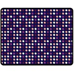 Peach Purple Eggs On Navy Blue Double Sided Fleece Blanket (Medium)  58.8 x47.4  Blanket Back