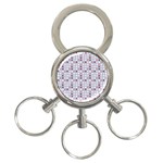 Pink Purple White Eggs On Lilac 3-Ring Key Chains Front