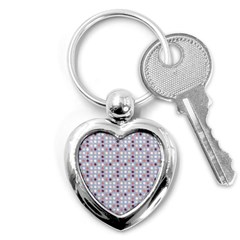 Pink Purple White Eggs On Lilac Key Chains (heart)  by snowwhitegirl