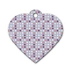 Pink Purple White Eggs On Lilac Dog Tag Heart (two Sides) by snowwhitegirl