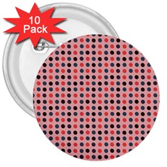 Grey Red Eggs On Pink 3  Buttons (10 Pack) 