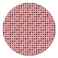 Grey Red Eggs On Pink Magnet 5  (round)